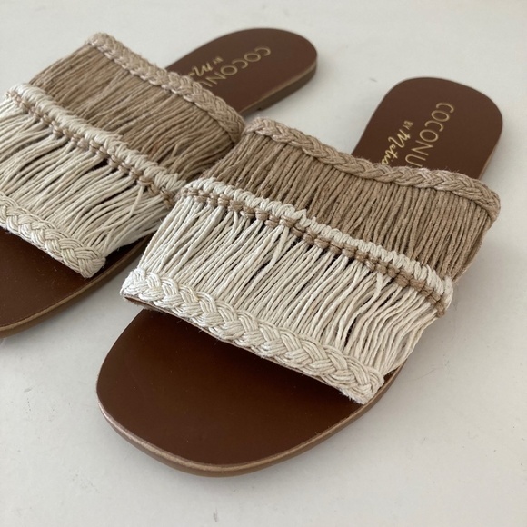 NWOT Coconut By Matisse Anthropologie Watch Out Boho Rope Creme Sandals Sz 8 - Picture 2 of 5